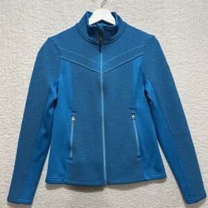 Spyder Encore Women's Full Zip Fleece Jacket Blue Zipped Pockets Size Small